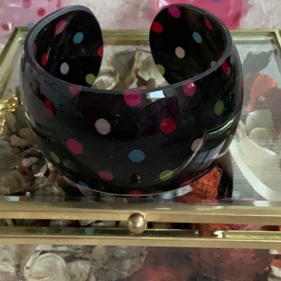 SET OF 3 POLKA DOT RETRO CUFF BRACELETS - Picture 2 of 5